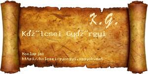 Kölcsei Györgyi névjegykártya