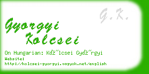 gyorgyi kolcsei business card